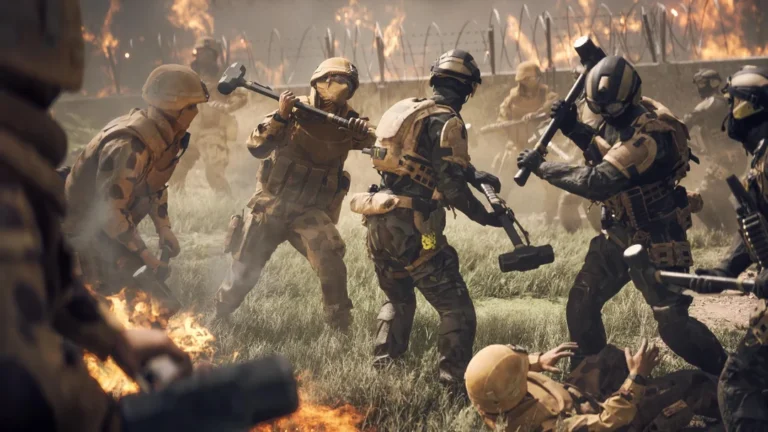 Soldados em batalha no Battlefield 6 PS5 aproveitando o bônus de XP exclusivo da PS Plus.