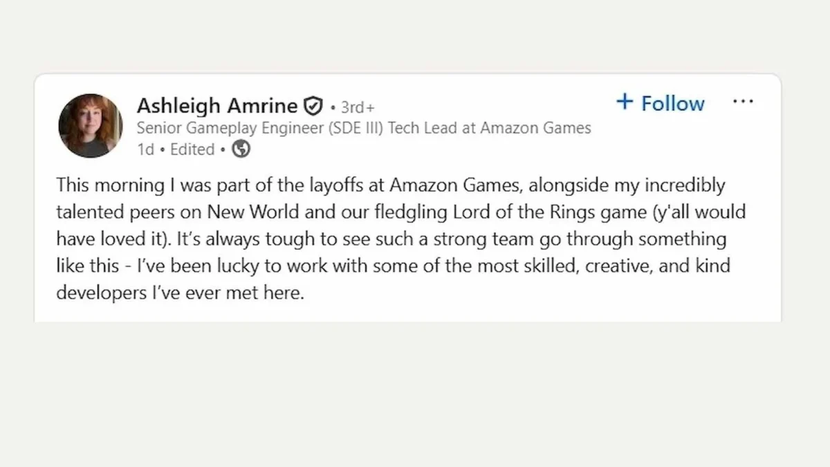 Amazon cancela MMO de O Senhor dos Anéis após demissões em massa Amazon