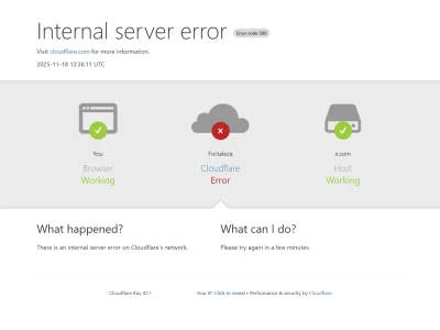 Cloudflare caiu 18/11/2025: Falha global afeta X, ChatGPT e jogos