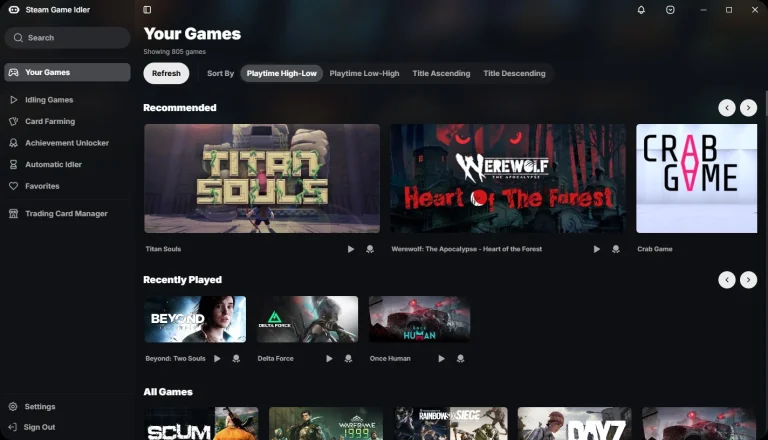 Steam Game Idler