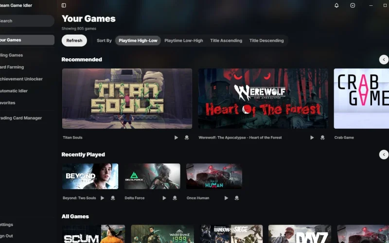 Steam Game Idler