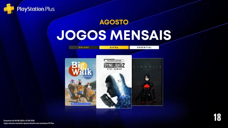 Jogos de agosto no PS Plus: Dying Light 2, Big Walk e Signalis disponíveis