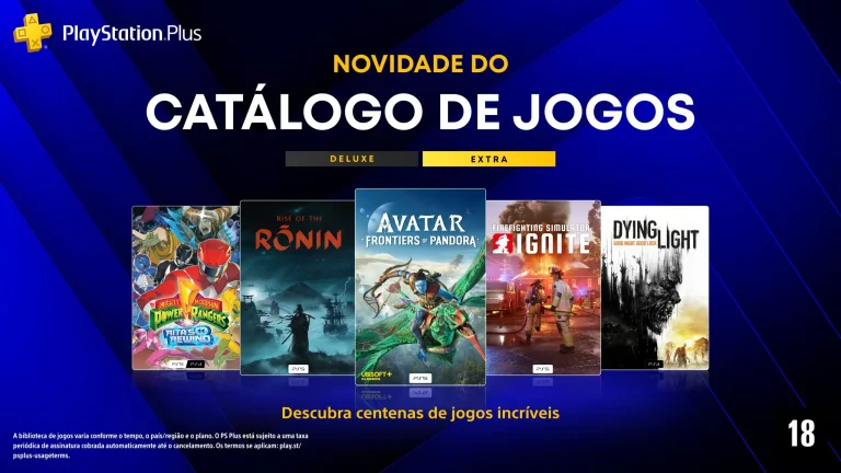 Novos jogos de julho no Catálogo da PlayStation Plus incluem Avatar e mais