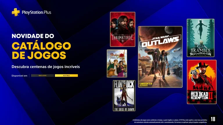 Maio traz Star Wars Outlaws, Red Dead Redemption 2 e outras novidades no PS Plus