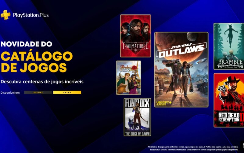 Maio traz Star Wars Outlaws, Red Dead Redemption 2 e outras novidades no PS Plus