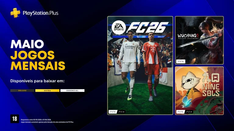 Jogos de maio no PS Plus: EA Sports FC 26, Wuchang e Nine Sols