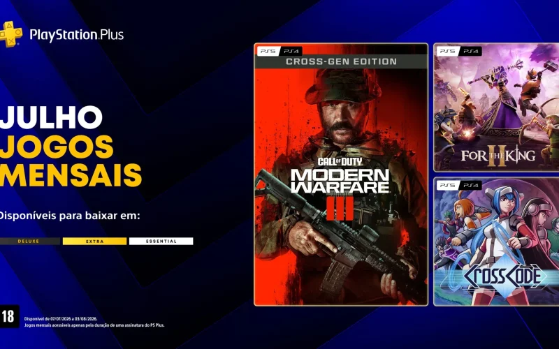Jogos de julho na PS Plus: Call of Duty: Modern Warfare III e mais