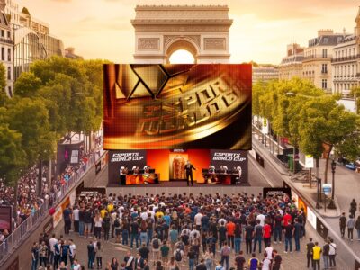 Festival gratuito de esports na Champs-Élysées durante a Esports World Cup 2026