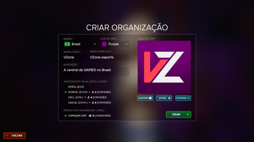 Esports Manager 2026: Como criar sua equipe de Counter-Strike 2? 2 Esports Manager 2026 permite que jogador cria a própria organização