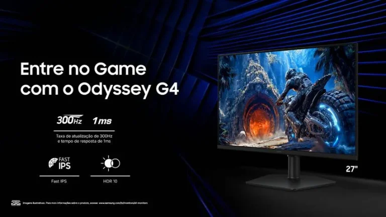 Samsung Odyssey G4 é lançado no Brasil com taxa de atualização de 300 Hz por R$ 1.799