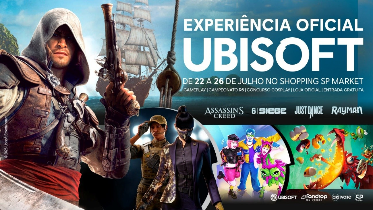 Ubisoft lança pop-up store em SP com produtos de grandes franquias e eventos especiais