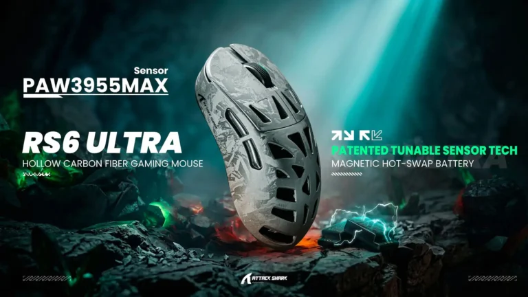Attack Shark RS6 Ultra: Mouse com Bateria Magnética Hot-Swap e Alta Performance