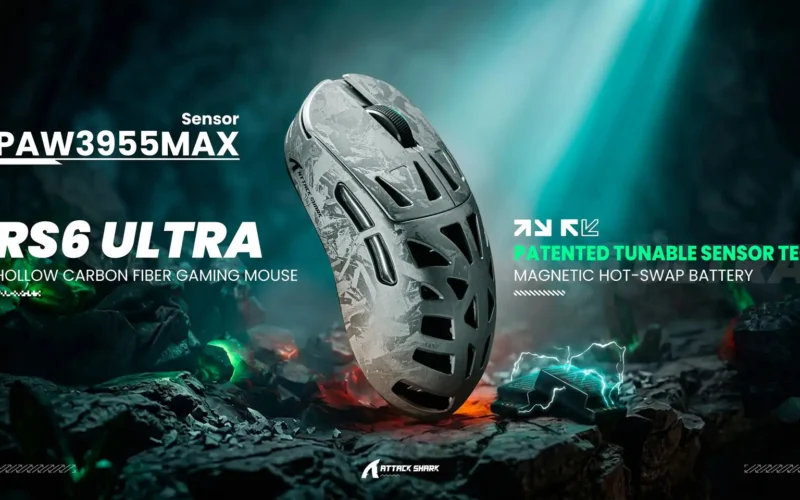 Attack Shark RS6 Ultra: Mouse com Bateria Magnética Hot-Swap e Alta Performance