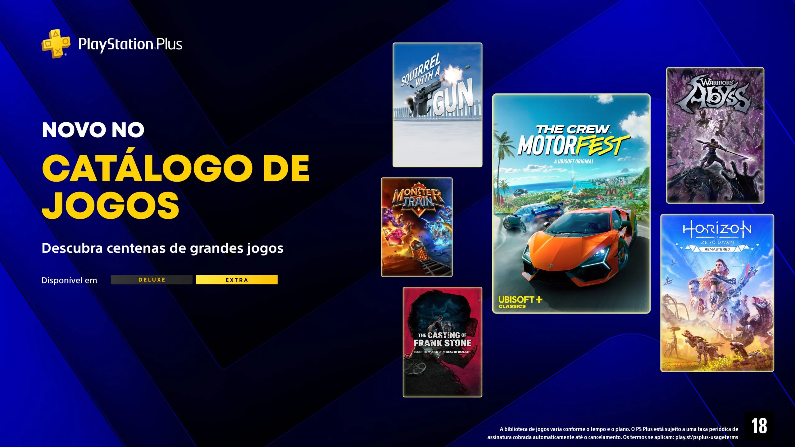 Jogos do Catálogo PlayStation Plus de abril incluem The Crew Motorfest e mais