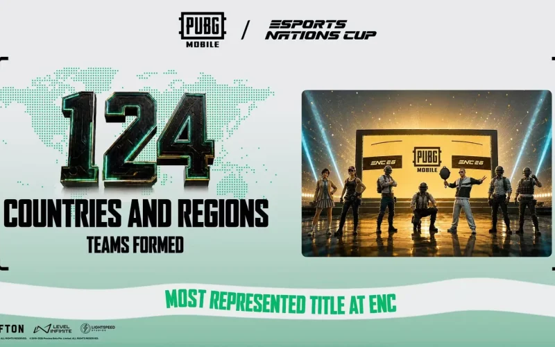 PUBG Mobile domina a Esports Cup Nations 2026 com 124 regiões participantes