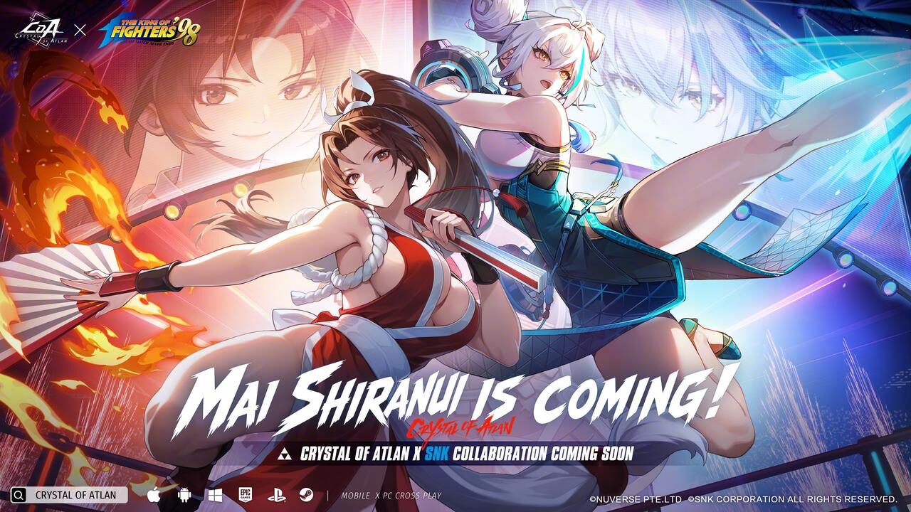 Crystal of Atlan recebe Mai Shiranui em evento crossover com The King of Fighters '98