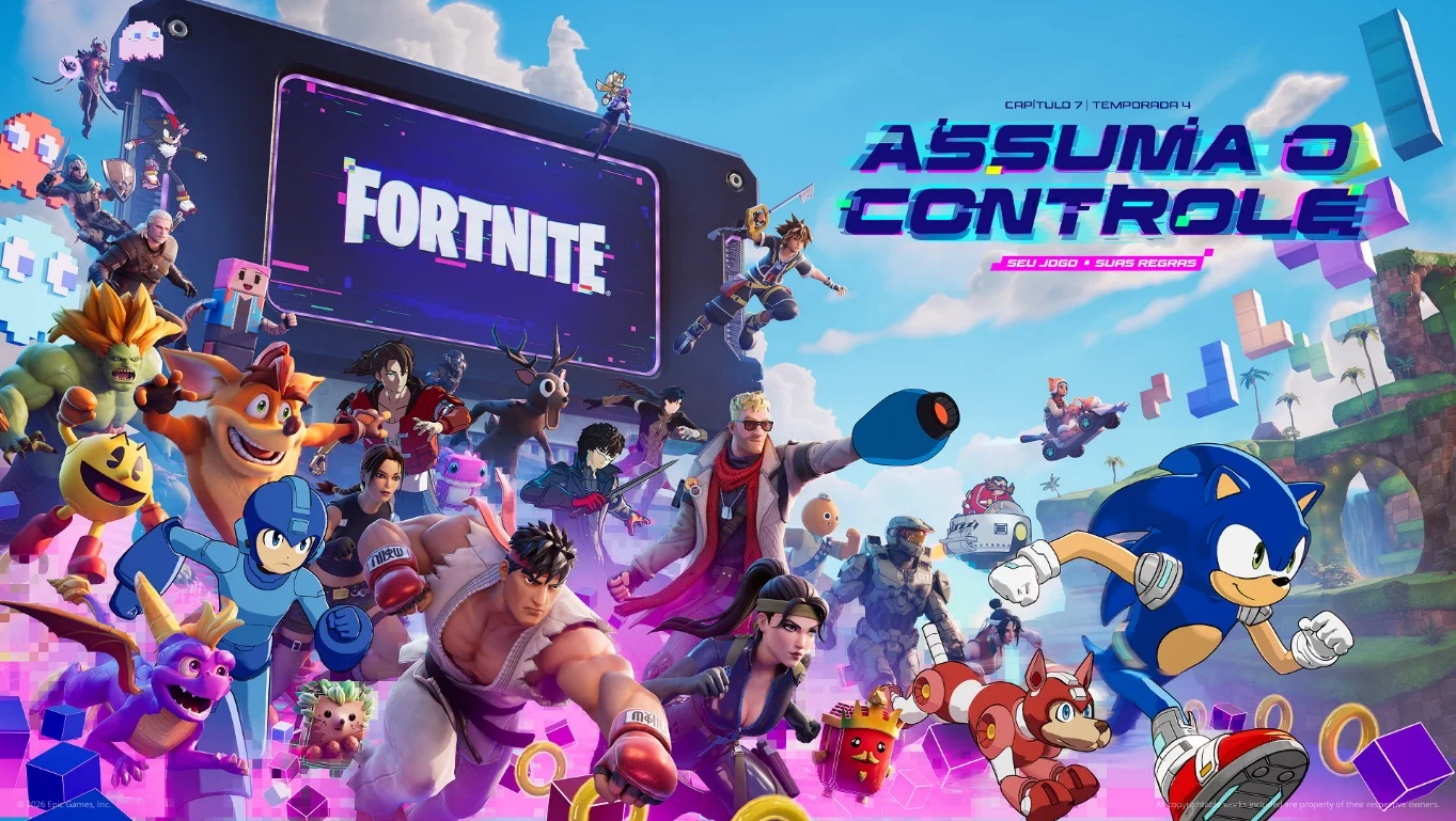 Fortnite Capítulo 7 Temporada 4 traz Sonic, Mega Man, Pac-Man e mais ícones dos games