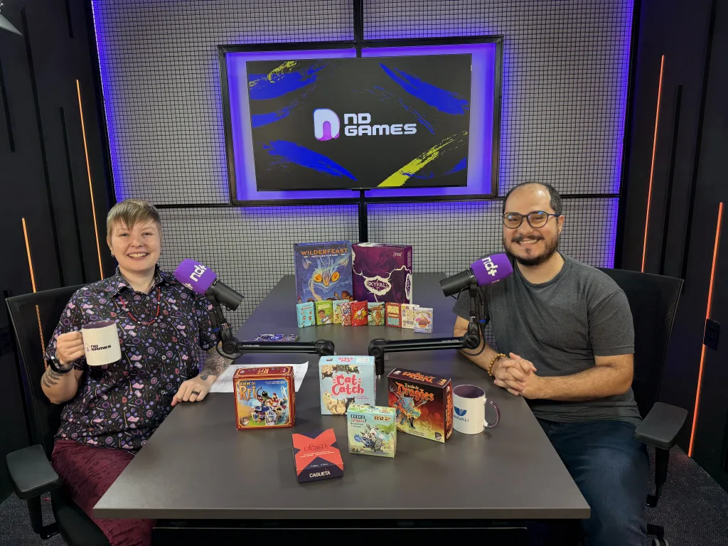 Podcast ND Games recebe Pedro Coimbra e revela como criar um RPG de mesa 2 Alice Monstrinho e Pedro Coimbra em mesa do Podcast ND Games.
