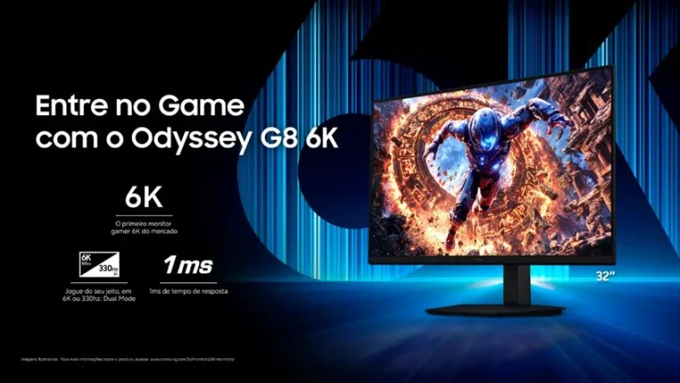 Samsung apresenta monitores Odyssey G8 6K e OLED G8 no Brasil com preços revelados