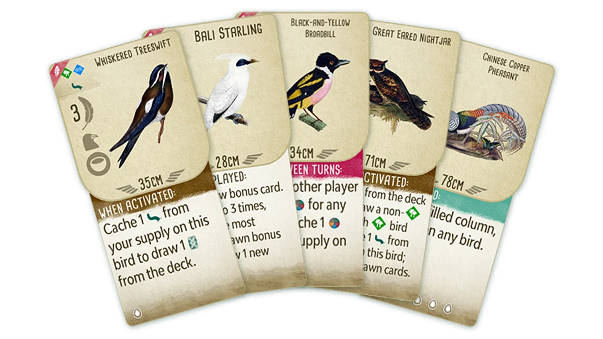 Wingspan Bird Pack: Additional Asian Avians traz 25 novas aves para o jogo