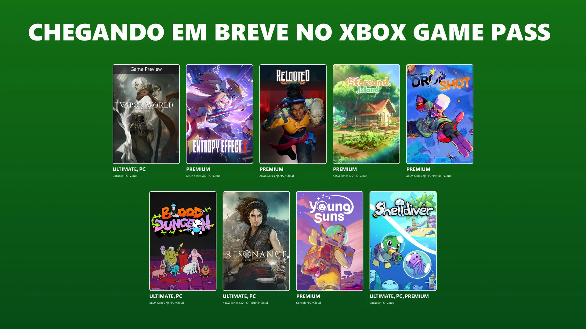 Novos títulos no Xbox Game Pass: Resonance, Vapor World e mais em agosto