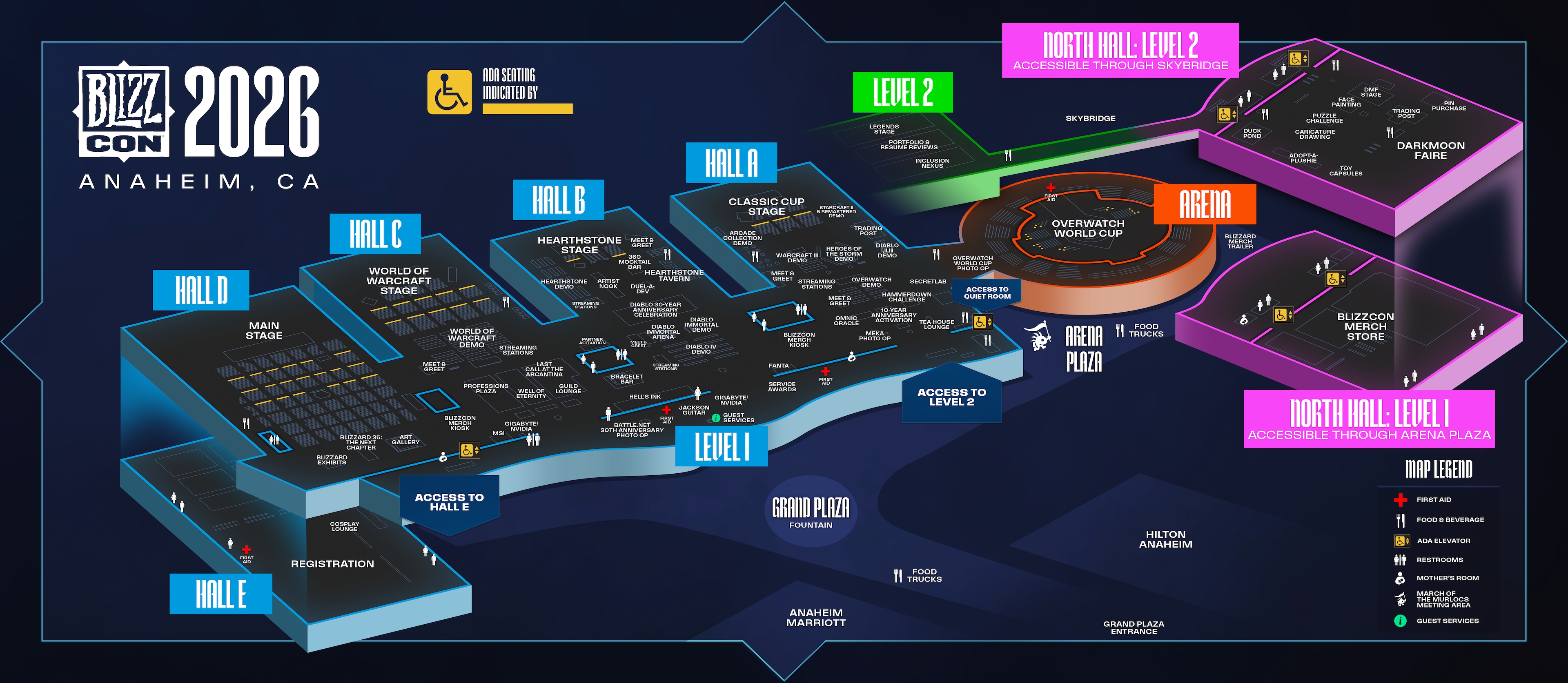 Mapa da BlizzCon 2026