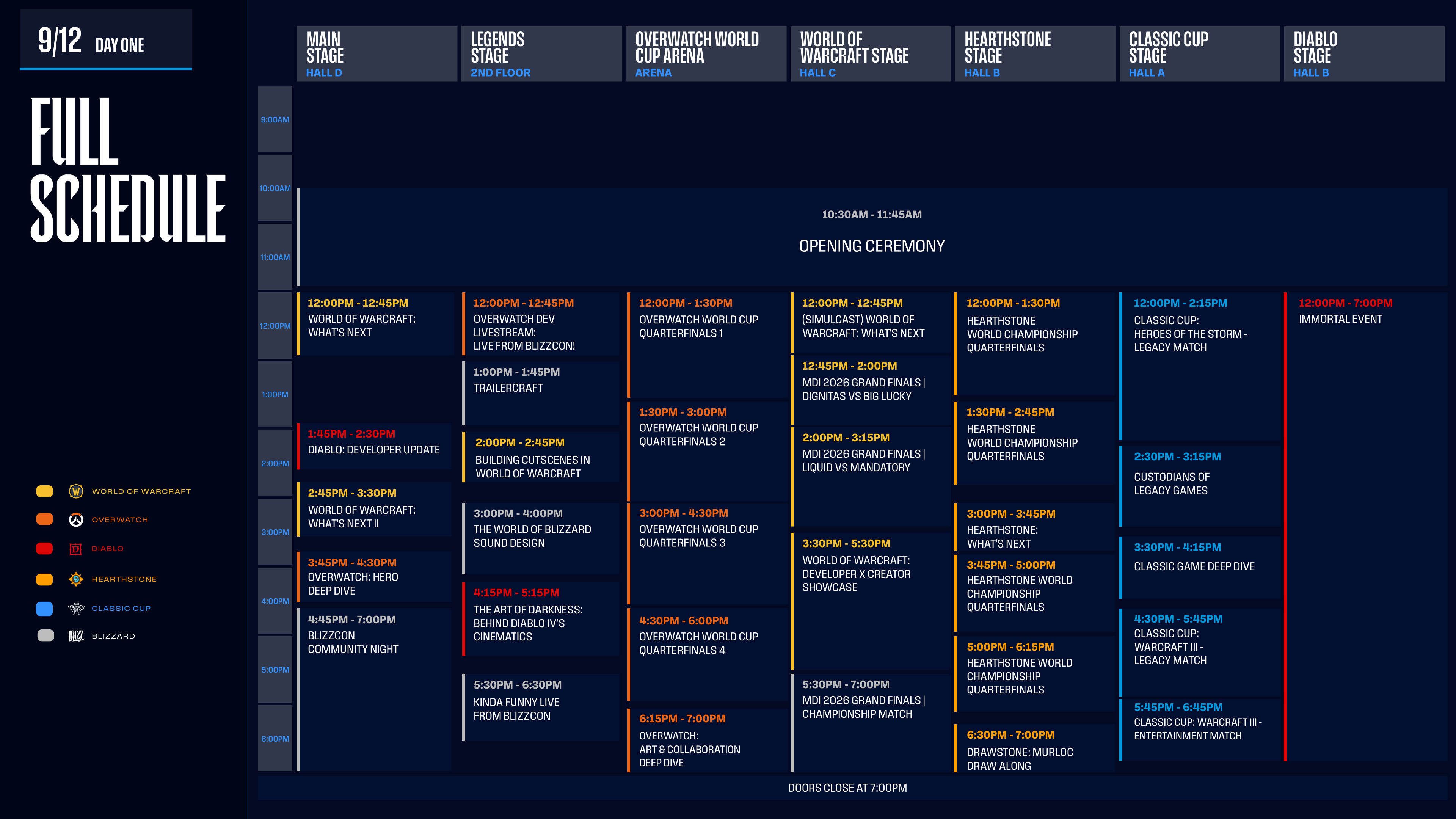 Programação da BlizzCon 2026