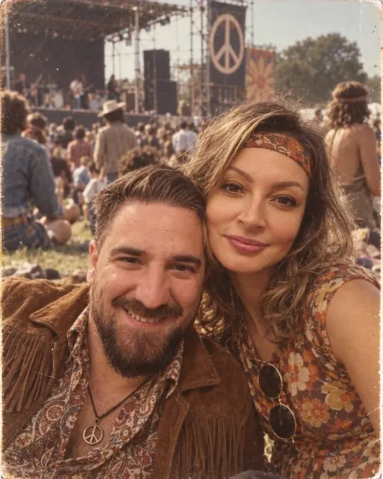 Foto gerada com GPT com estilo Hippie dos anos 60