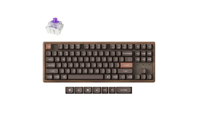 Keychron K8 HE All-Wood: teclado gamer com switches magnéticos e corpo de madeira