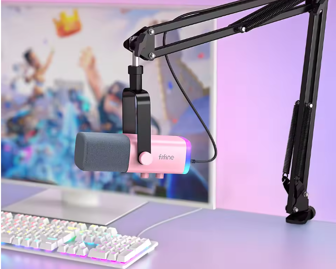 Kit streamer FIFINE reúne microfone AM8, suporte e headset H9P com desconto no AliExpress Kit streamer FIFINE reúne microfone AM8, suporte e headset H9P com desconto no AliExpress