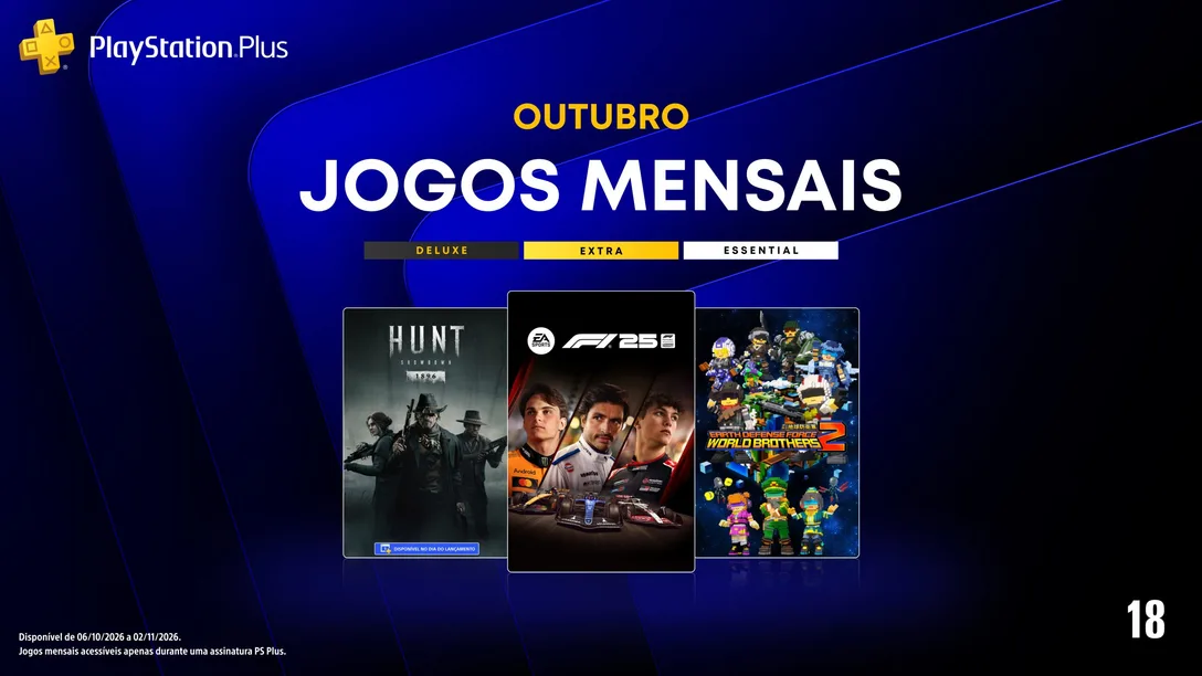 F1 25, Hunt e EDF chegando ao PlayStation Plus em outubro de 2026