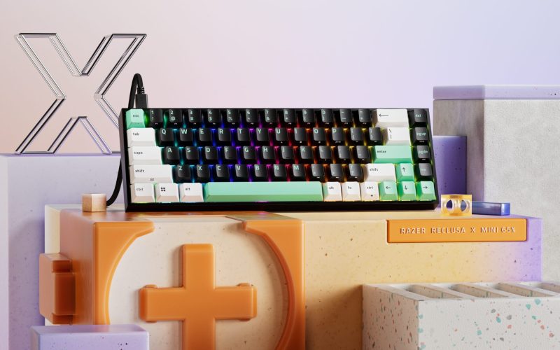 Razer Reclusa X Mini 65% é o primeiro teclado mecânico com sistema hot-swappable da nova linha da marca