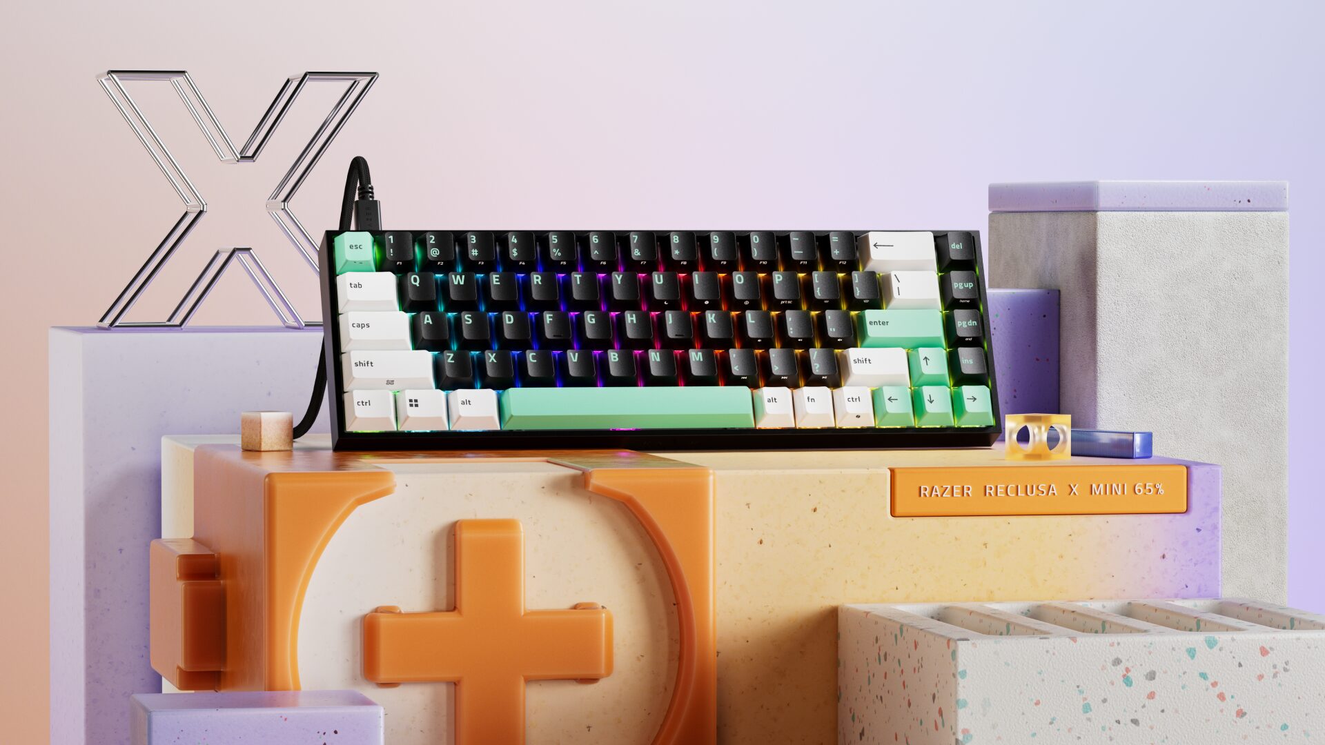 Razer Reclusa X Mini 65% é o primeiro teclado mecânico com sistema hot-swappable da nova linha da marca