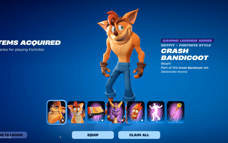 Como obter a skin do Crash Bandicoot no Fortnite: guia completo para a collab