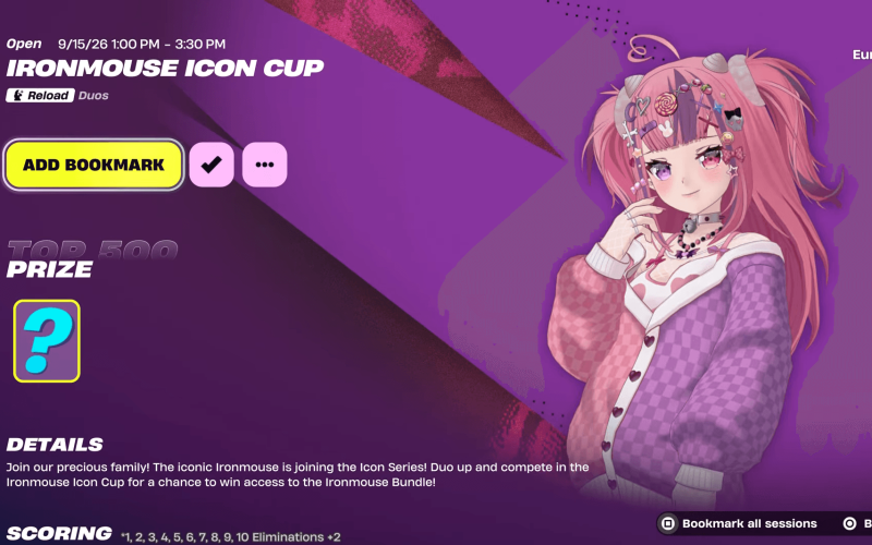 Como conseguir a skin Ironmouse de graça em Fortnite na Ironmouse Icon Cup
