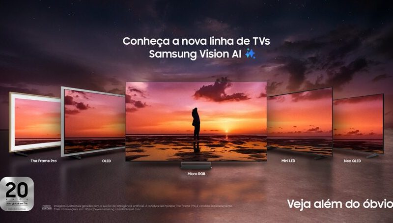 Samsung apresenta TVs Micro RGB e OLED no Brasil com tecnologia Vision AI e preços a partir de R$ 4.749