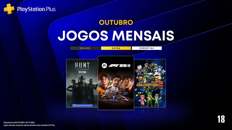 Jogos de outubro no PlayStation Plus: F1 25, Hunt: Showdown 1896 e Earth Defense Force: World Brothers 2