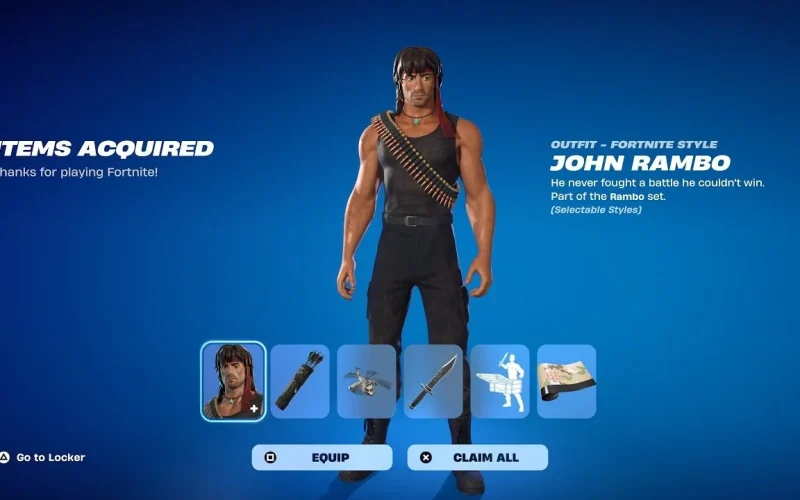 Como obter a skin do Rambo em Fortnite antes que saia da Item Shop