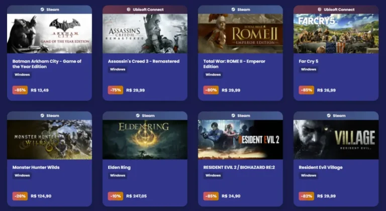 Melhores ofertas do aniversário da Nuuvem: jogos com até 90% de desconto