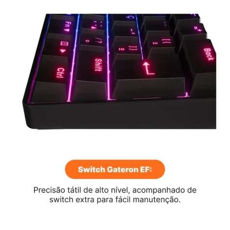 Teclado mecânico Husky Pier com switches Gateron EF e layout ABNT2 a partir de R$ 149,90