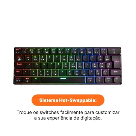 Teclado mecânico Husky Pier com switches Gateron EF e layout ABNT2 a partir de R$ 149,90