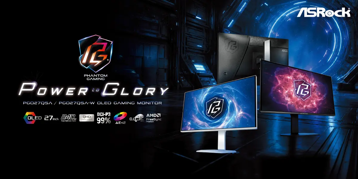 ASRock apresenta novos monitores de alta performance em duas opções de cor