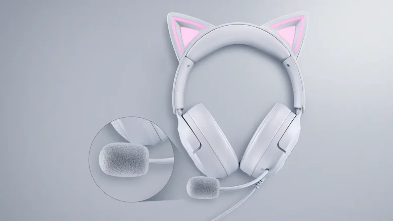 Razer Kraken Kitty V3 cabeado: drivers TriForce de 40 mm e iluminação RGB reativa para streamers