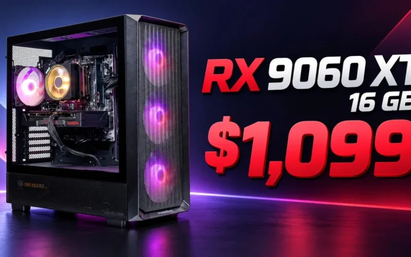 PowerSpec G538: PC com Ryzen 5 7500X3D e RX 9060 XT de 16 GB por $1.099 em promoção