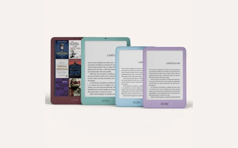 Amazon revela nova linha de Kindles no Brasil, incluindo modelo colorido Colorsoft e estrutura em alumínio