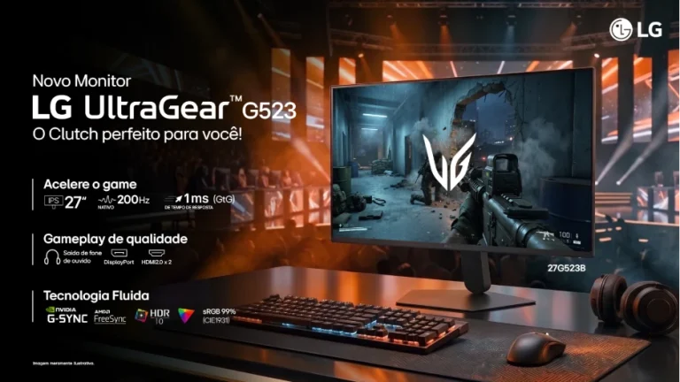 LG UltraGear lança novos monitores gamer de até 200 Hz no Brasil, com destaque para modelos de 27 e 32 polegadas