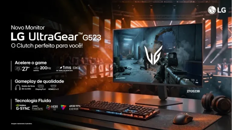 LG UltraGear lança novos monitores gamer de até 200 Hz no Brasil, com destaque para modelos de 27 e 32 polegadas