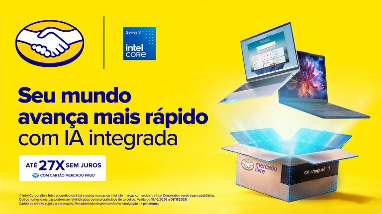 Notebooks com processadores Intel Core Série 3 chegam ao Mercado Livre com parcelamento de até 36 vezes