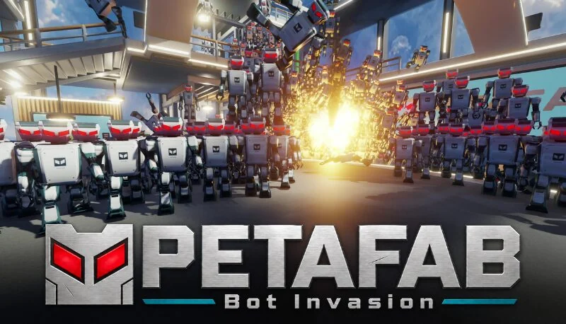 PETAFAB: Bot Invasion apresenta combates intensos contra robôs e cenários destrutíveis, com lançamento marcado para 6 de novembro