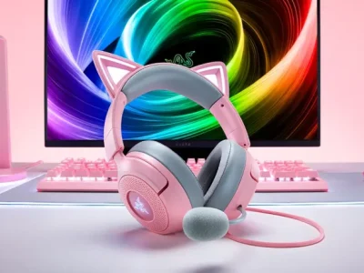 Razer Kraken Kitty V3 cabeado: drivers TriForce de 40 mm e iluminação RGB reativa para streamers